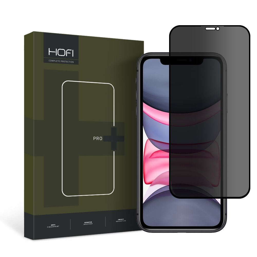 iPhone 11 / XR Hofi Glass Pro+ Mobil Skærmbeskyttelse m. Privacy - Case Friendly - Gennemsigtig