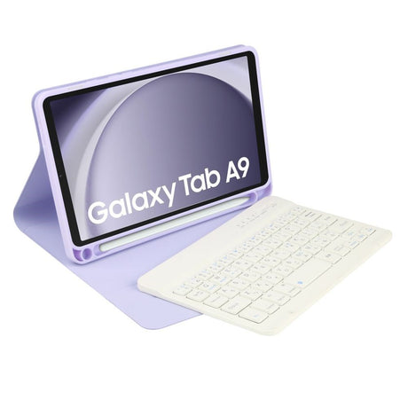 Tech-Protect Samsung Galaxy Tab A9 Keyboard Cover m. Pencil Holder - Engelsk Layout - Lilla