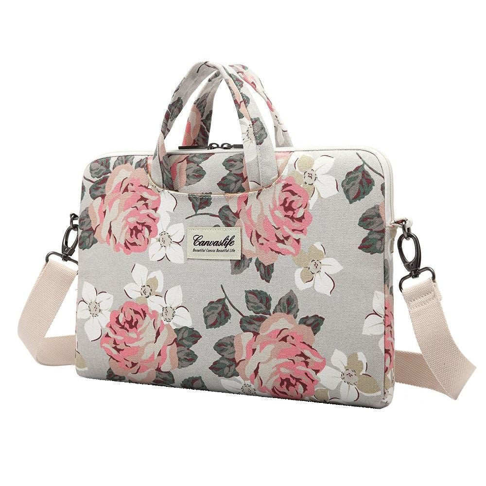 Canvaslife Briefcase Taske Til MacBook / PC 15-16" - White Rose