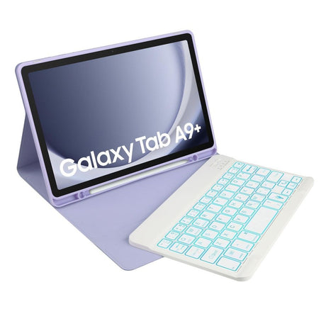 Tech-Protect Samsung Galaxy Tab A9+ (Plus) Keyboard Cover m. Pencil Holder - Engelsk Layout - Lilla