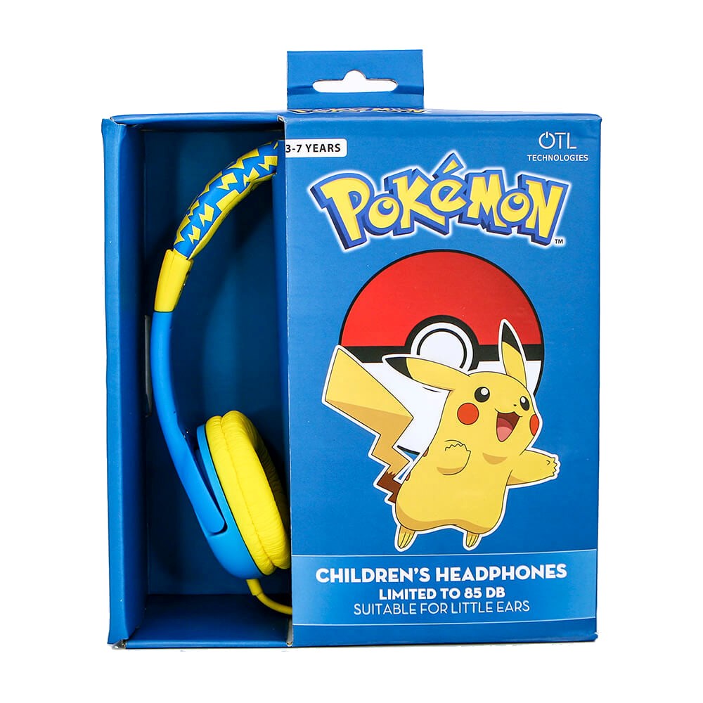 Pokémon Pikachu Børne Hovedtelefoner Max. 85dB - 3-7 År - Blå / Gul