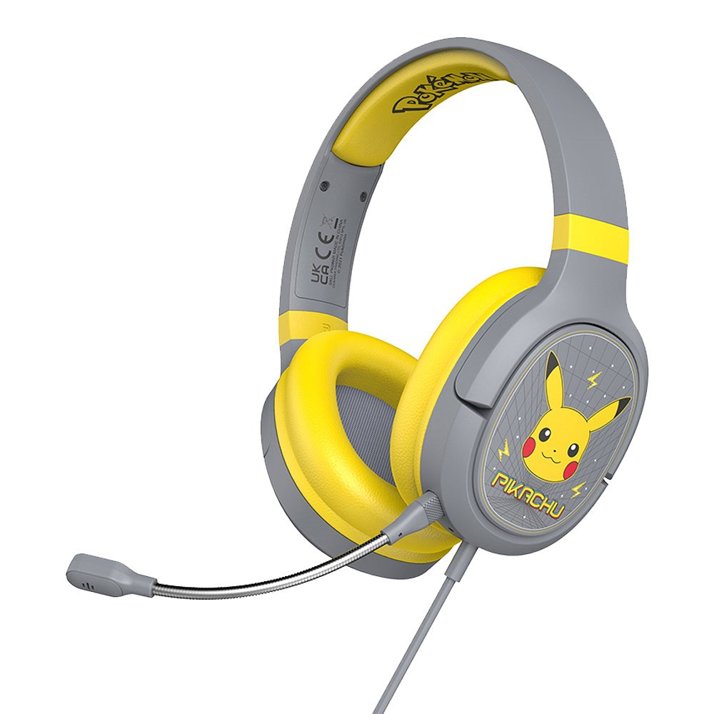 Over-Ear Gaming Hovedtelefoner Pro G1 m. Aftagelig Mikrofon - Pokémon Pikacu - Grå / Gul