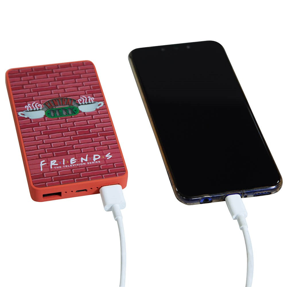 Friends 10W Powerbank med 2 x USB-A - 6.000 mAh - Rød