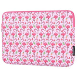 CanvasArtisan Kunstlæder Sleeve m. Flamingo Motiv Til Bærbar PC / Macbook 14" - (37 x 26.5 x 2 cm) - Lyserød