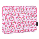 CanvasArtisan Kunstlæder Sleeve m. Flamingo Motiv Til Bærbar PC / Macbook 14" - (37 x 26.5 x 2 cm) - Lyserød