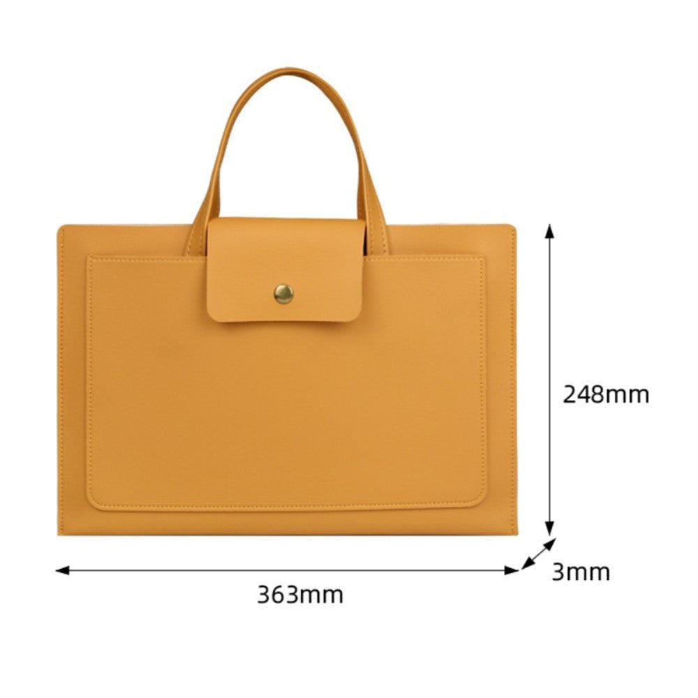 13-14" Macbook / Laptop Taske m. 2 Rum (35 x 24 cm) - Brun