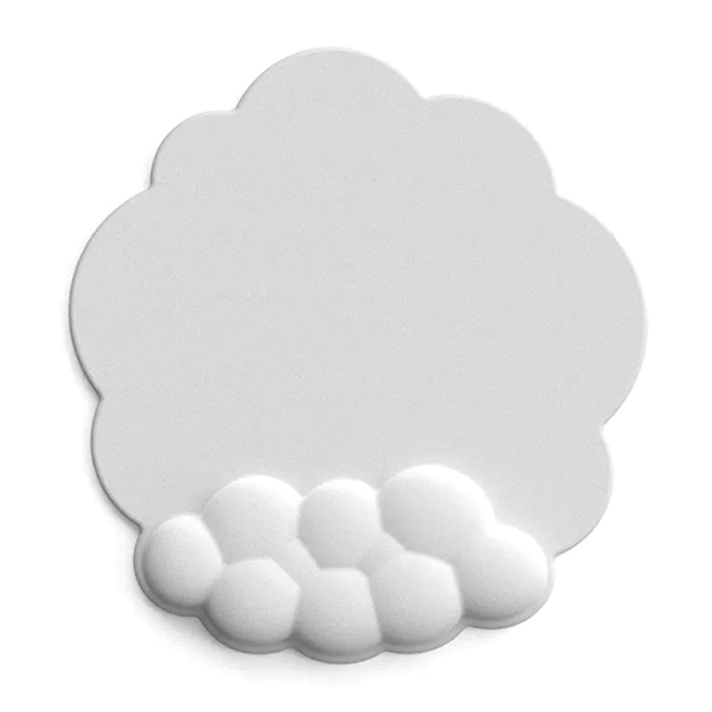 Kunst Læder Musemåtte m. Ergonomisk Håndledsstøtte 25 x 26 cm - Hvid