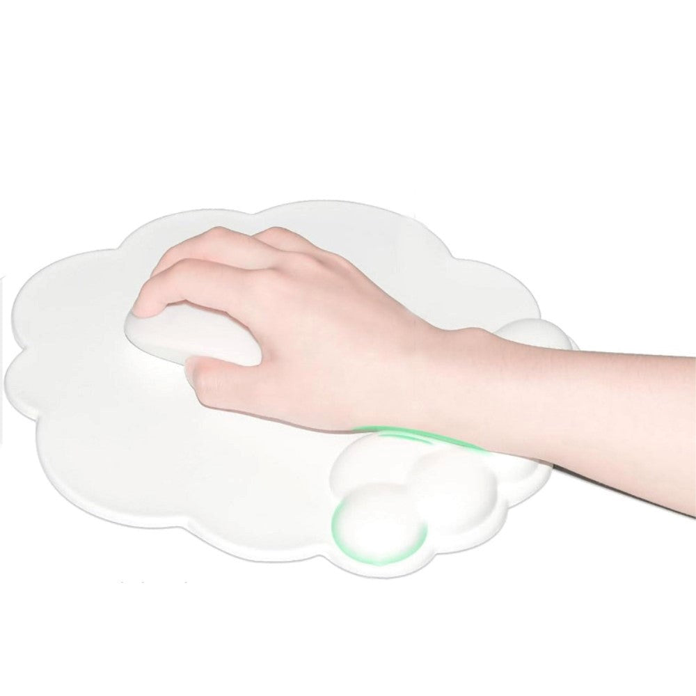 Kunst Læder Musemåtte m. Ergonomisk Håndledsstøtte 25 x 26 cm - Pink