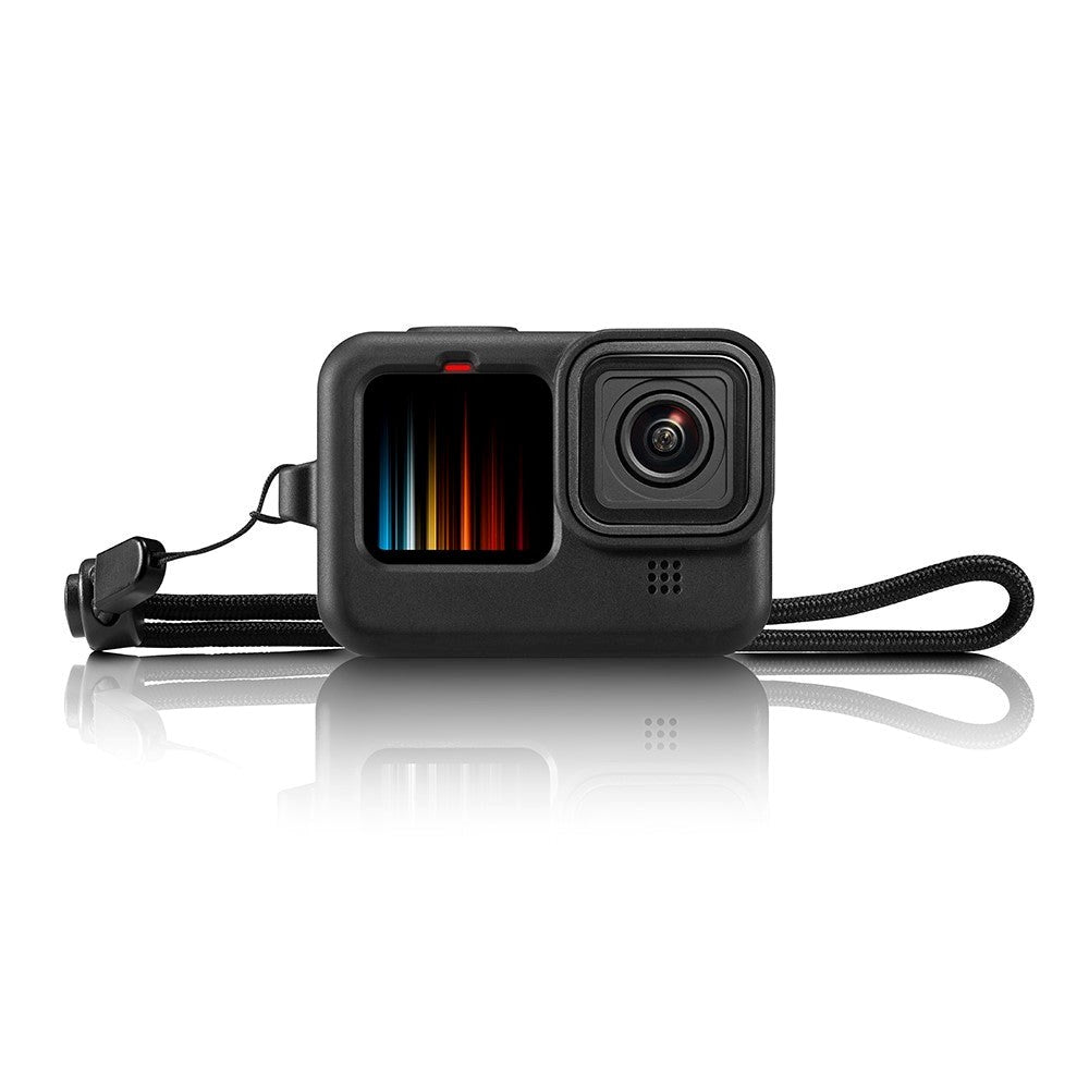 GoPro Hero 9 / 10 / 11 Silikone Etui m. Strop & Linsebeskyttelse - Sort