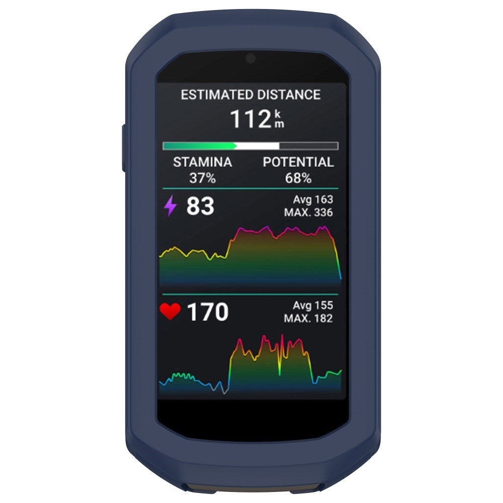 EIDERWOOD Garmin Edge 1050 Blødt Silikone Cykel Computer Cover - Mørkeblå