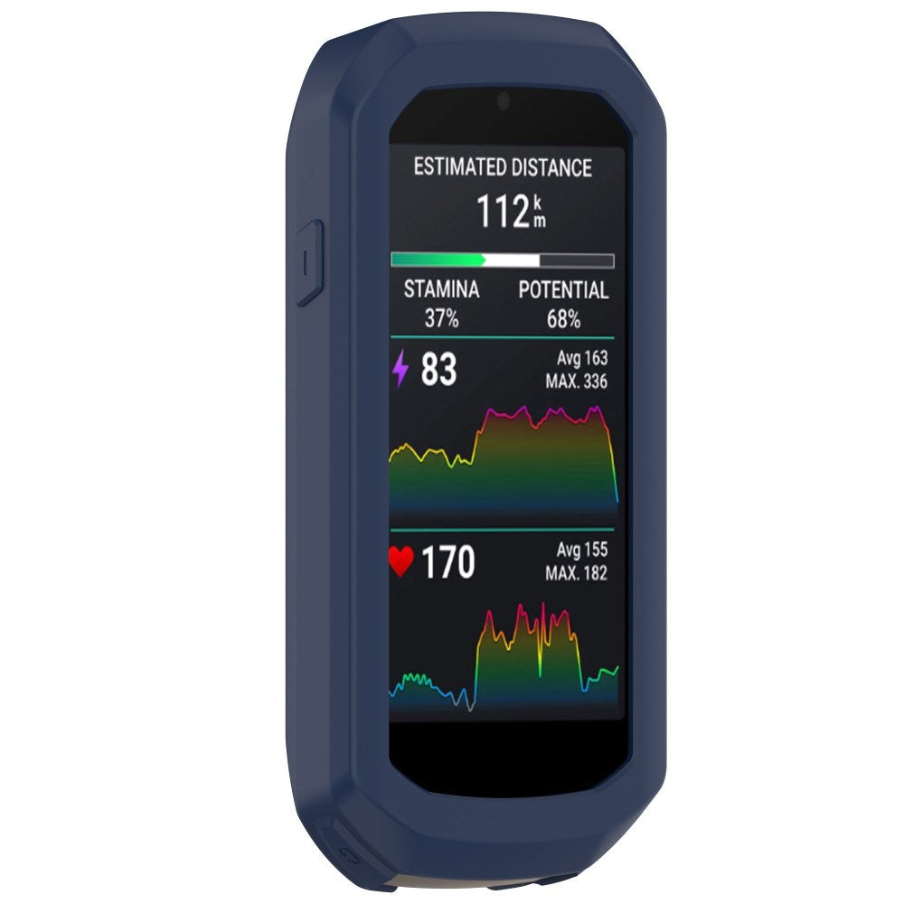 EIDERWOOD Garmin Edge 1050 Blødt Silikone Cykel Computer Cover - Mørkeblå