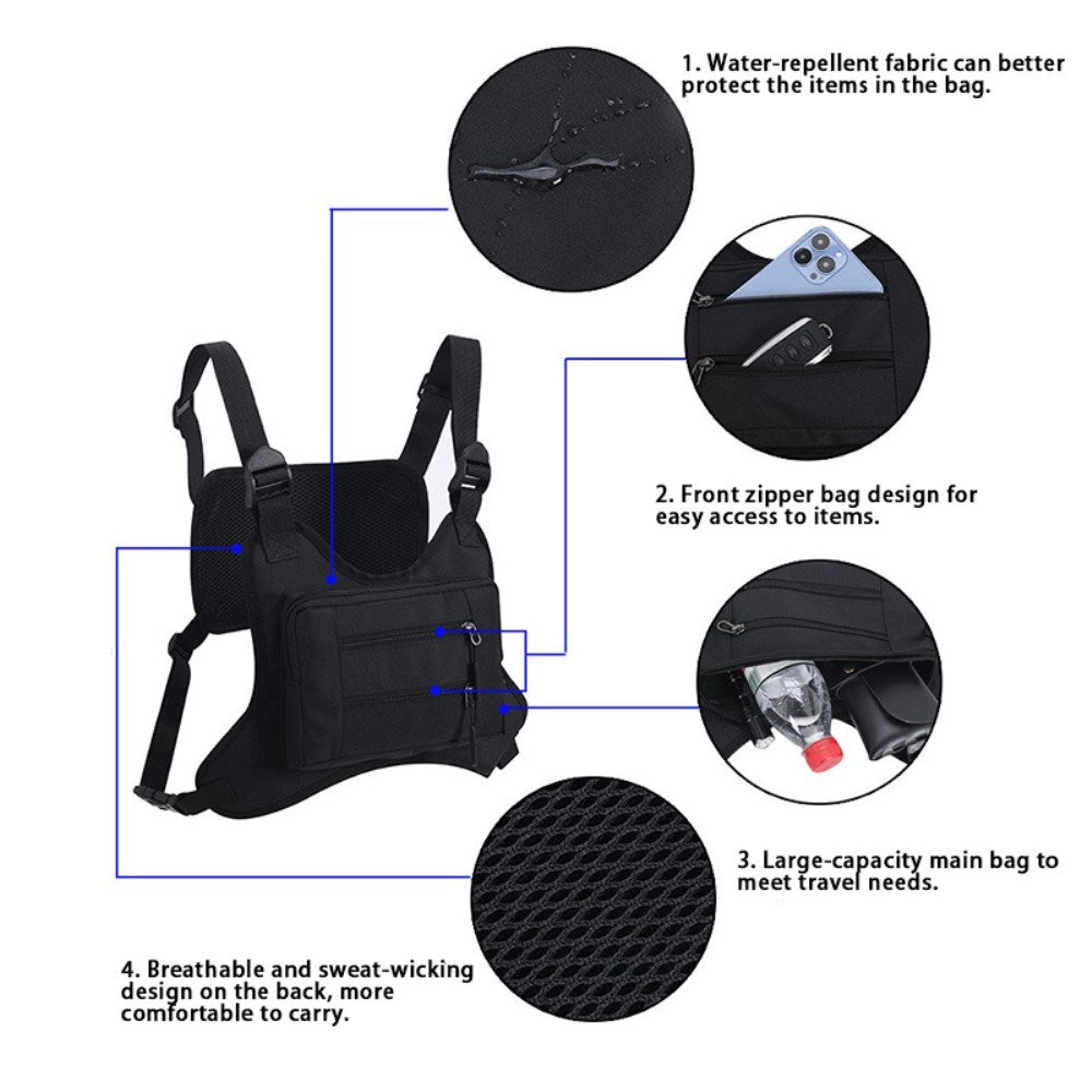 Outdoor Polyester Taske Vest - Lysebrun