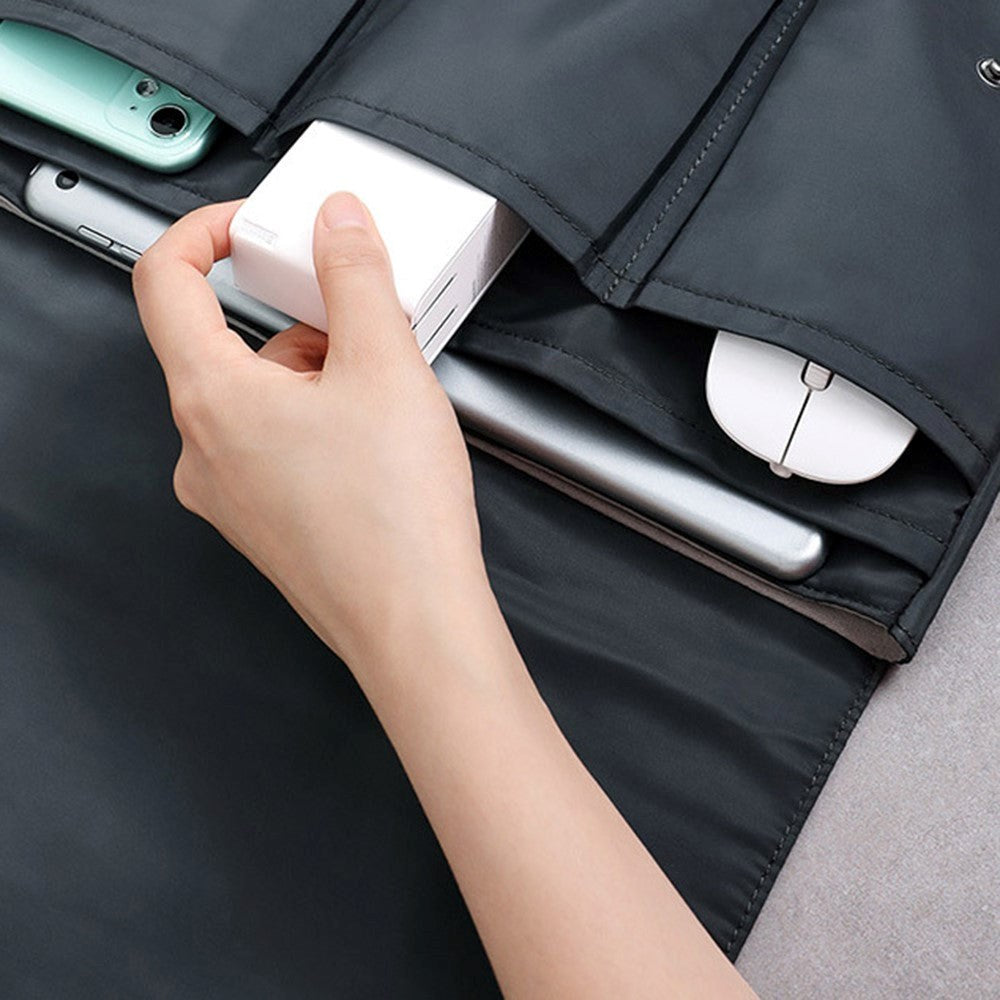 Bærbar 16” Nylon Sleeve (380 x 280 x 20mm) m. Ekstra opbevaring - Black