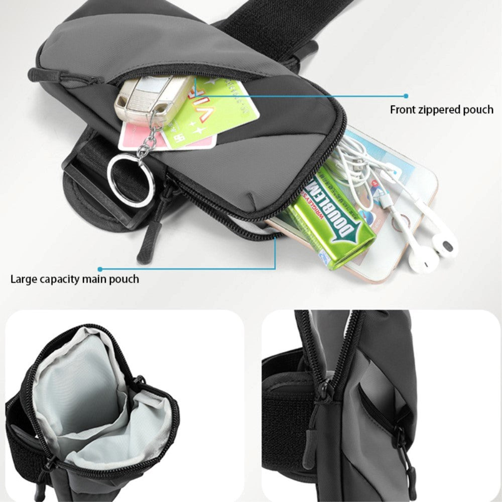 Løbearmbånd m. 2 Lommer (Maks. Mobil 170 x 80 mm) - Sort