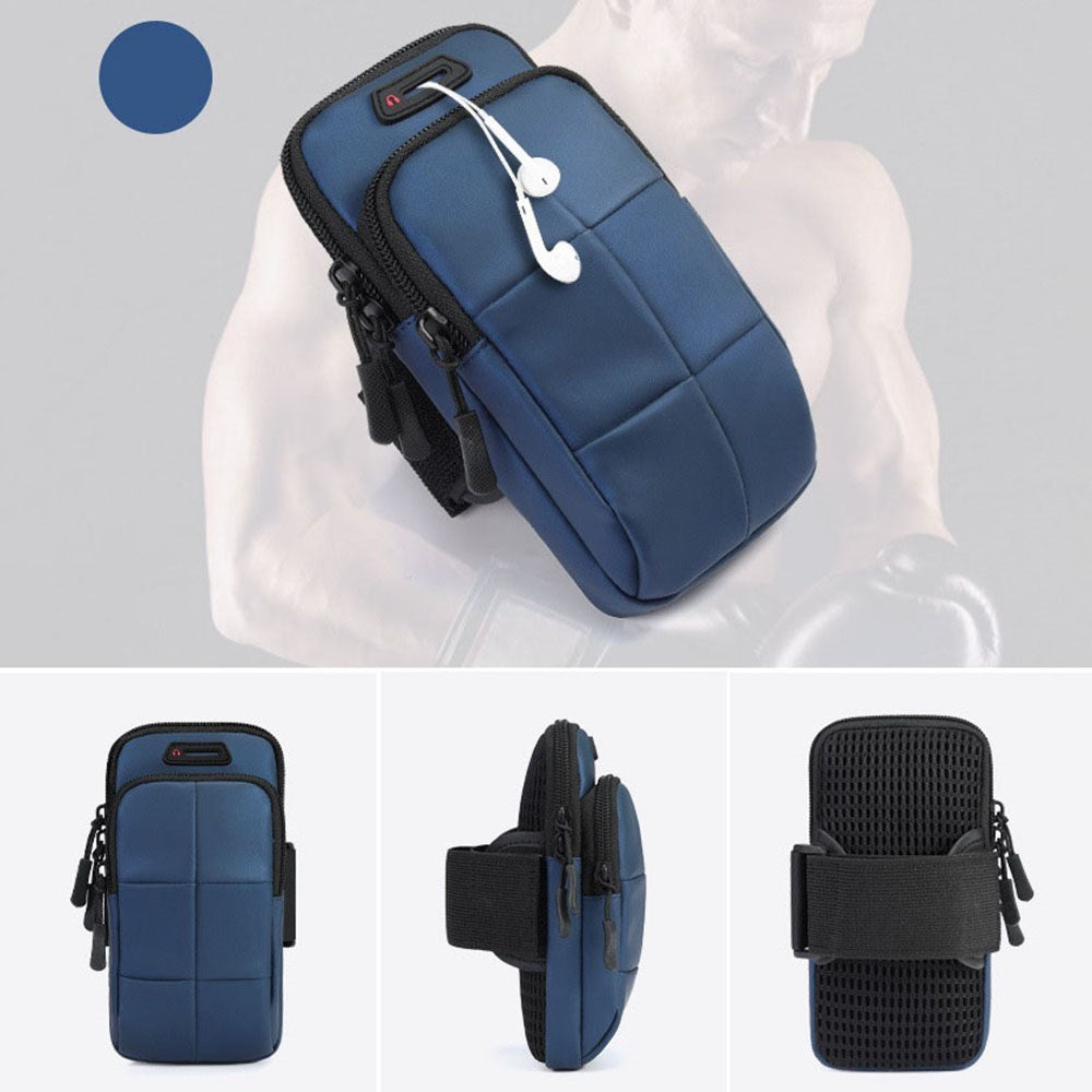 Sportsarmbånd til Smartphone m. Opbevaring (Maks Mobil: 180 x 95mm) - Blå