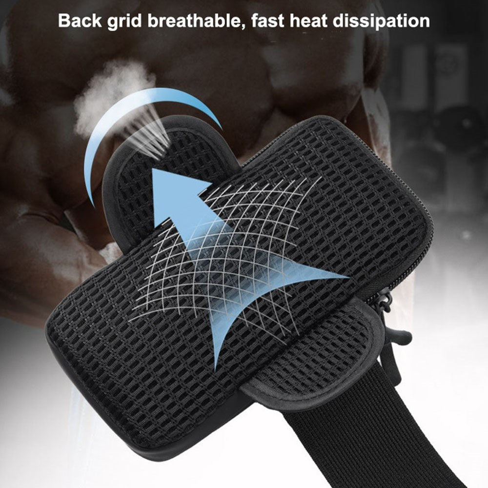 Sportsarmbånd til Smartphone m. Opbevaring (Maks Mobil: 180 x 95mm) - Blå