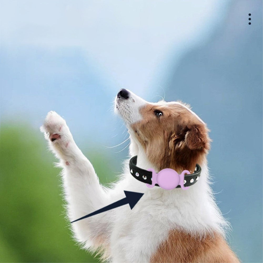 AirTag Etui til Halsbånd - Selvlysende Hvid