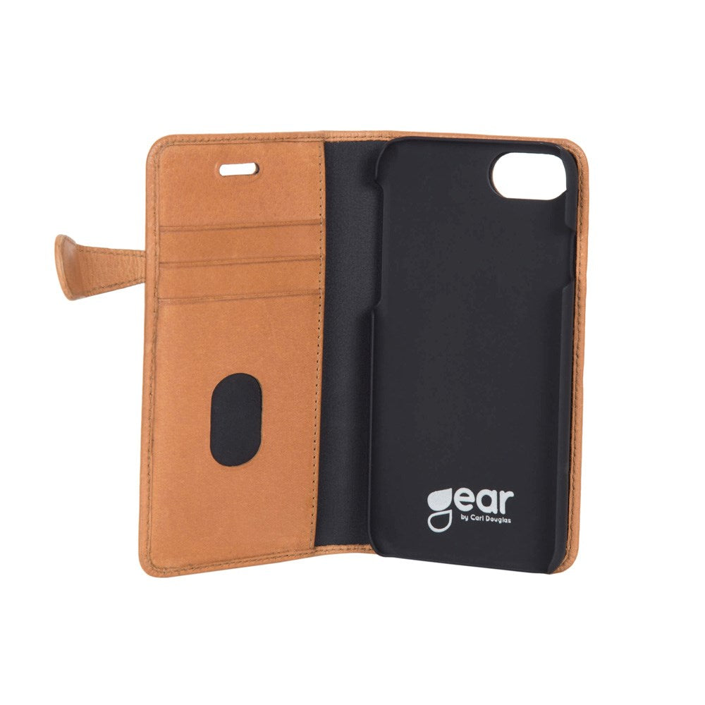 iPhone 6 / 6s - Buffalo 2-i-1 Ægte Læder Flip Cover - Beige