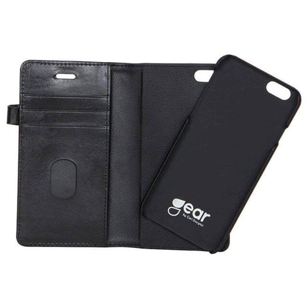 iPhone 6 Plus / 6s Plus - Buffalo 2-i-1 Ægte Læder Flip Cover - Sort