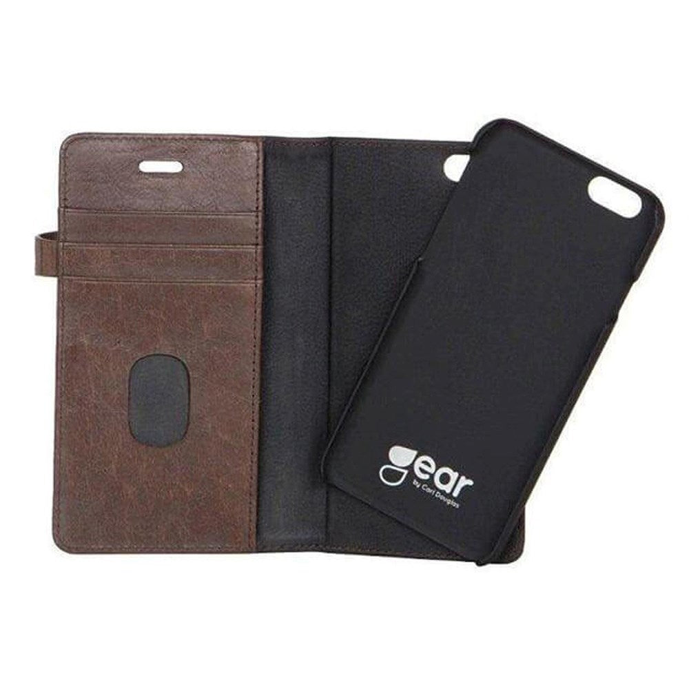 iPhone 6 Plus / 6s Plus - Buffalo 2-i-1 Ægte Læder Flip Cover - Brun