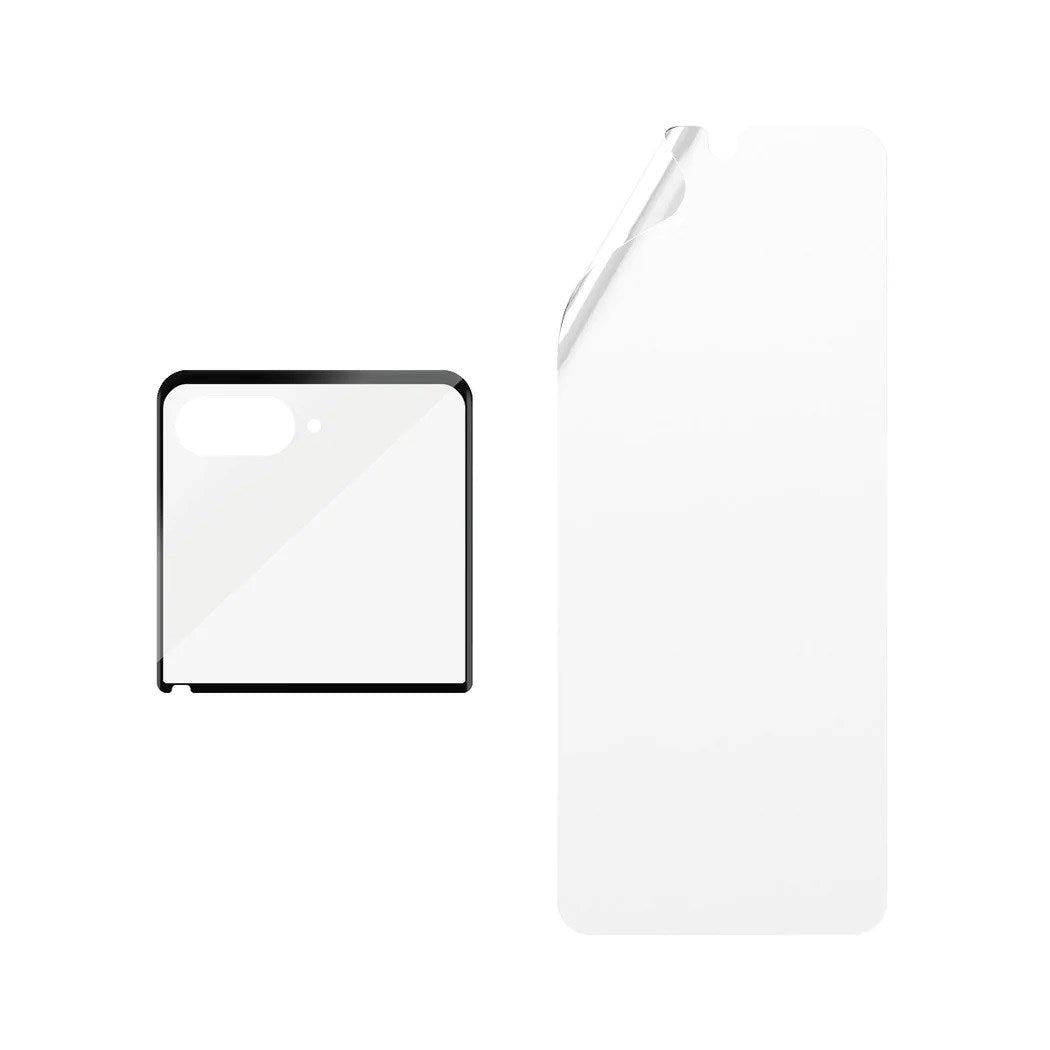 PanzerGlass - 2-i-1 Skærmbeskytter i Glas & Film - Motorola Razr 50 - Gennemsigtig/Sort Kant