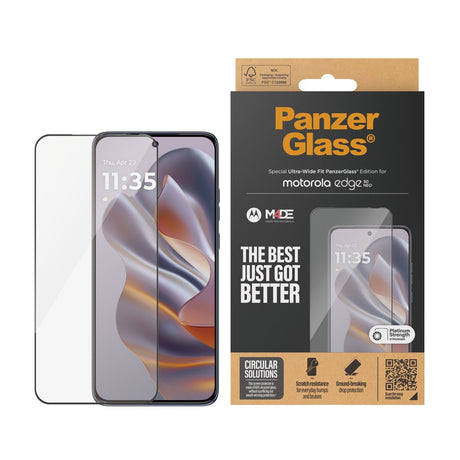 PanzerGlass - Ultra-Wide Fit - Skærmbeskyttelsesglas - Motorola Edge 50 Neo - Gennemsigtig/Sort Kant