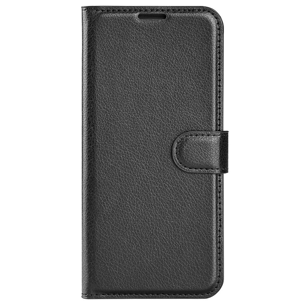 Motorola Moto G42 Litchi Læder Mobil Cover m. Pung - Sort
