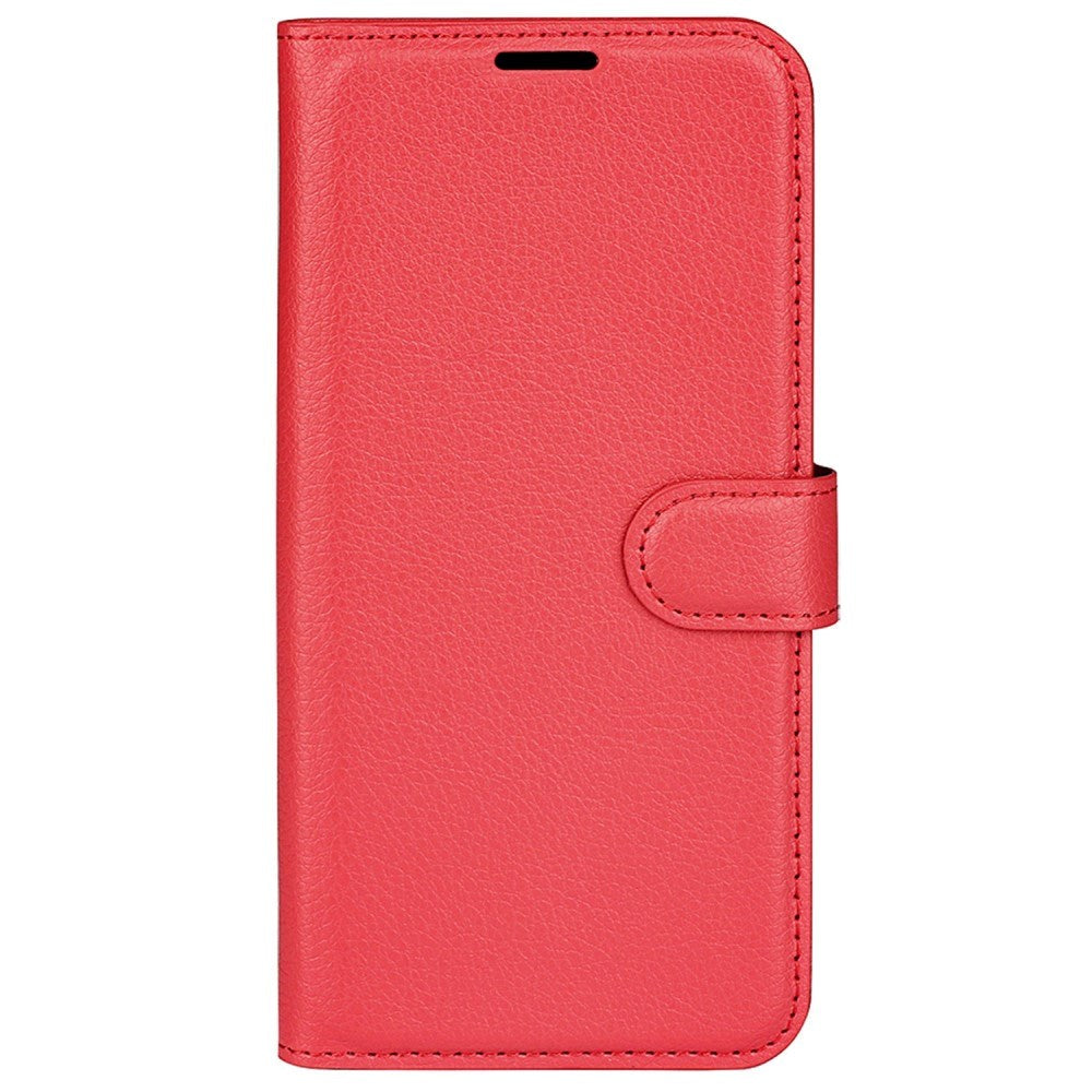 Motorola Moto G42 Litchi Læder Mobil Cover m. Pung - Rød