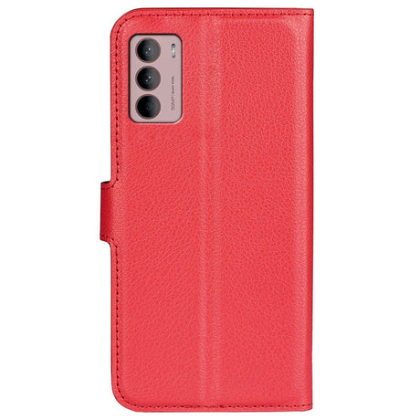 Motorola Moto G42 Litchi Læder Mobil Cover m. Pung - Rød