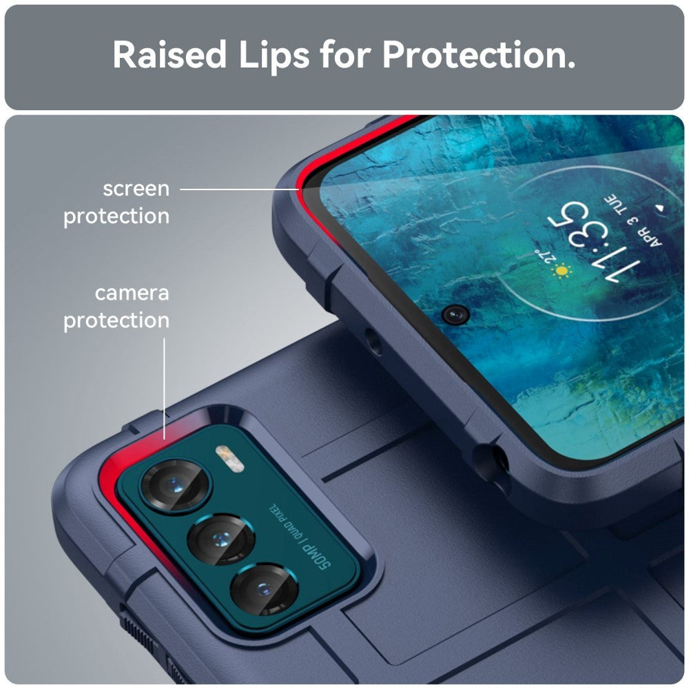 Motorola Moto G42 Rugged Shield Series Håndværker Mobil Cover - Blå