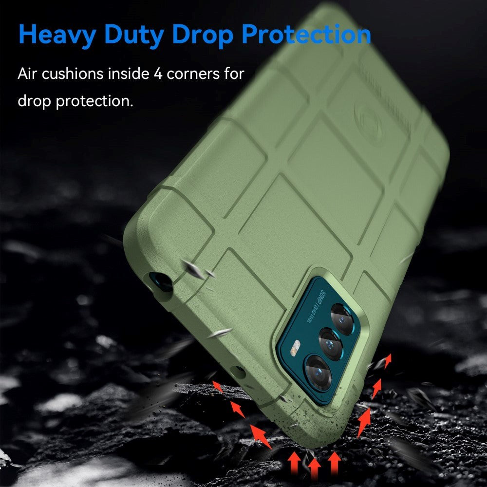 Motorola Moto G42 Rugged Shield Series Håndværker Mobil Cover - Grøn