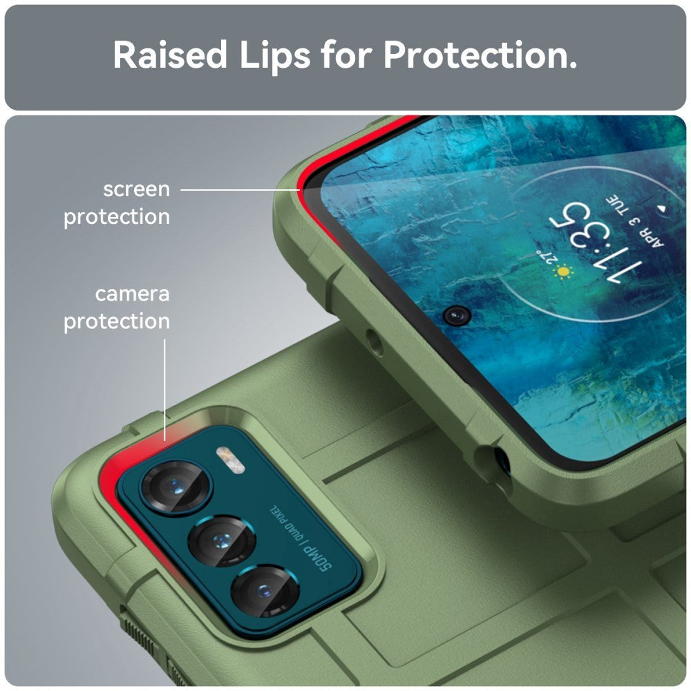 Motorola Moto G42 Rugged Shield Series Håndværker Mobil Cover - Grøn