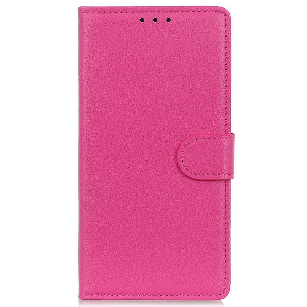 Samsung Galaxy M13 Litchi Læder Mobil Cover m. Pung - Pink