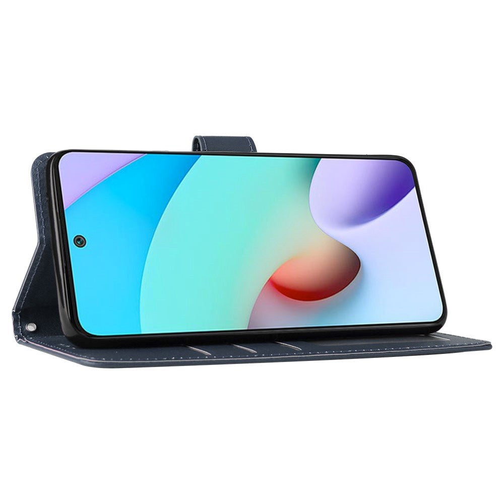 Xiaomi Redmi 10 (5G) Læder Mobil Cover m. Pung og Strop - Blå