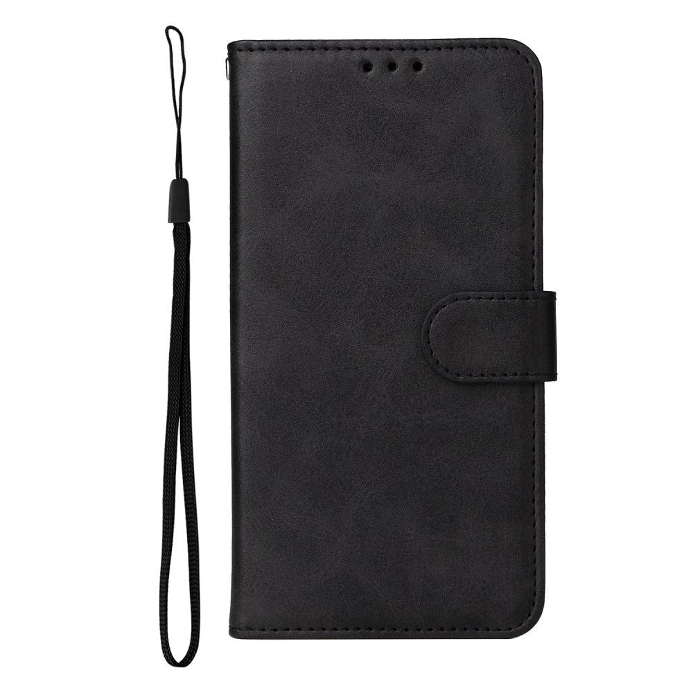 Xiaomi Poco F4 Læder Mobil Cover m. Pung & Strop - Sort
