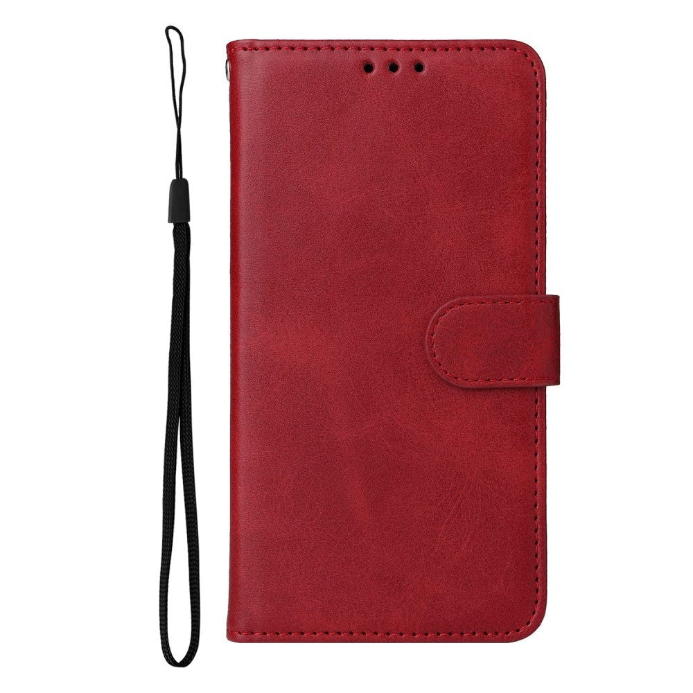 Xiaomi Poco F4 Læder Mobil Cover m. Pung & Strop - Rød