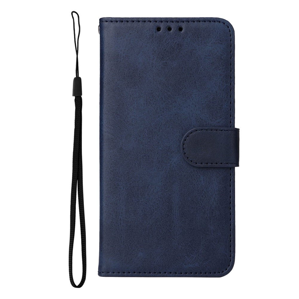 Xiaomi Poco F4 Læder Mobil Cover m. Pung & Strop - Blå