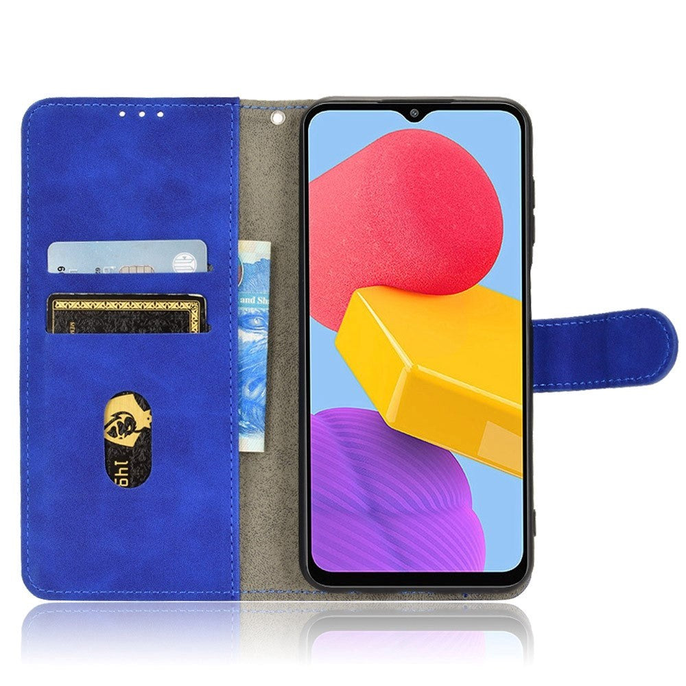 Samsung Galaxy M13 Læder Flip Cover m. Kortholder og Magnetisk Luk - Blå
