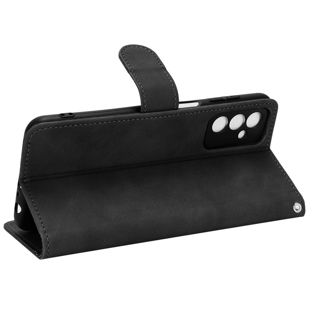 Samsung Galaxy M13 Læder Flip Cover m. Kortholder og Magnetisk Luk - Sort