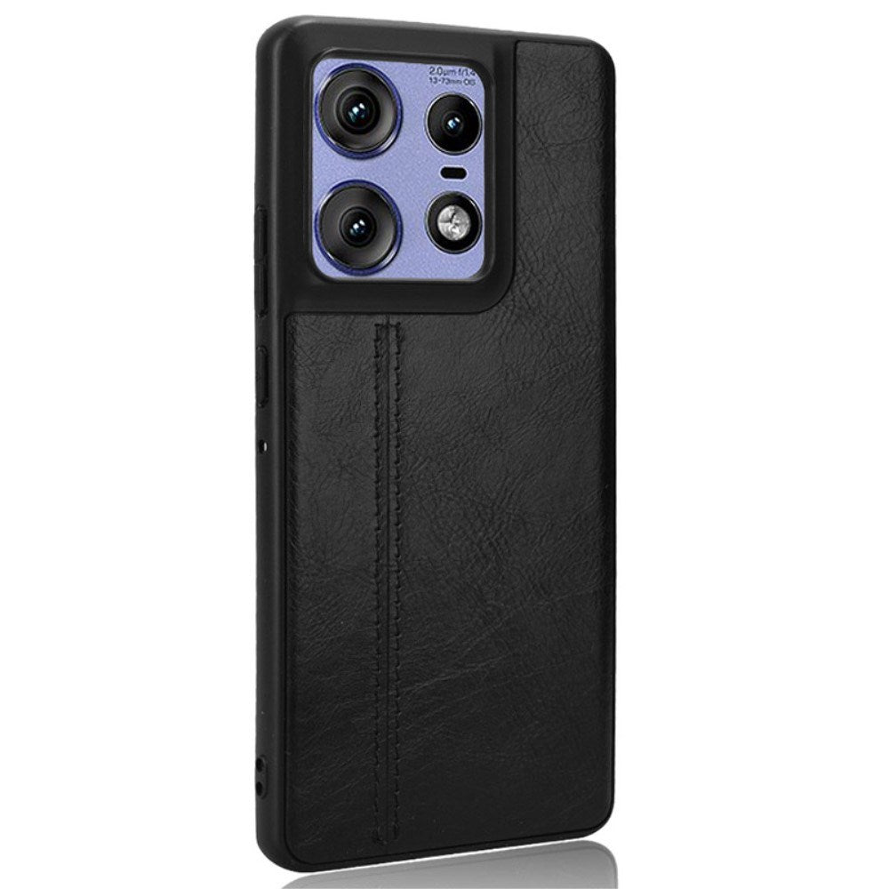 EIDERWOOD Motorola Edge 50 Pro Læderbelagt Plastik Mobil Cover - Sort