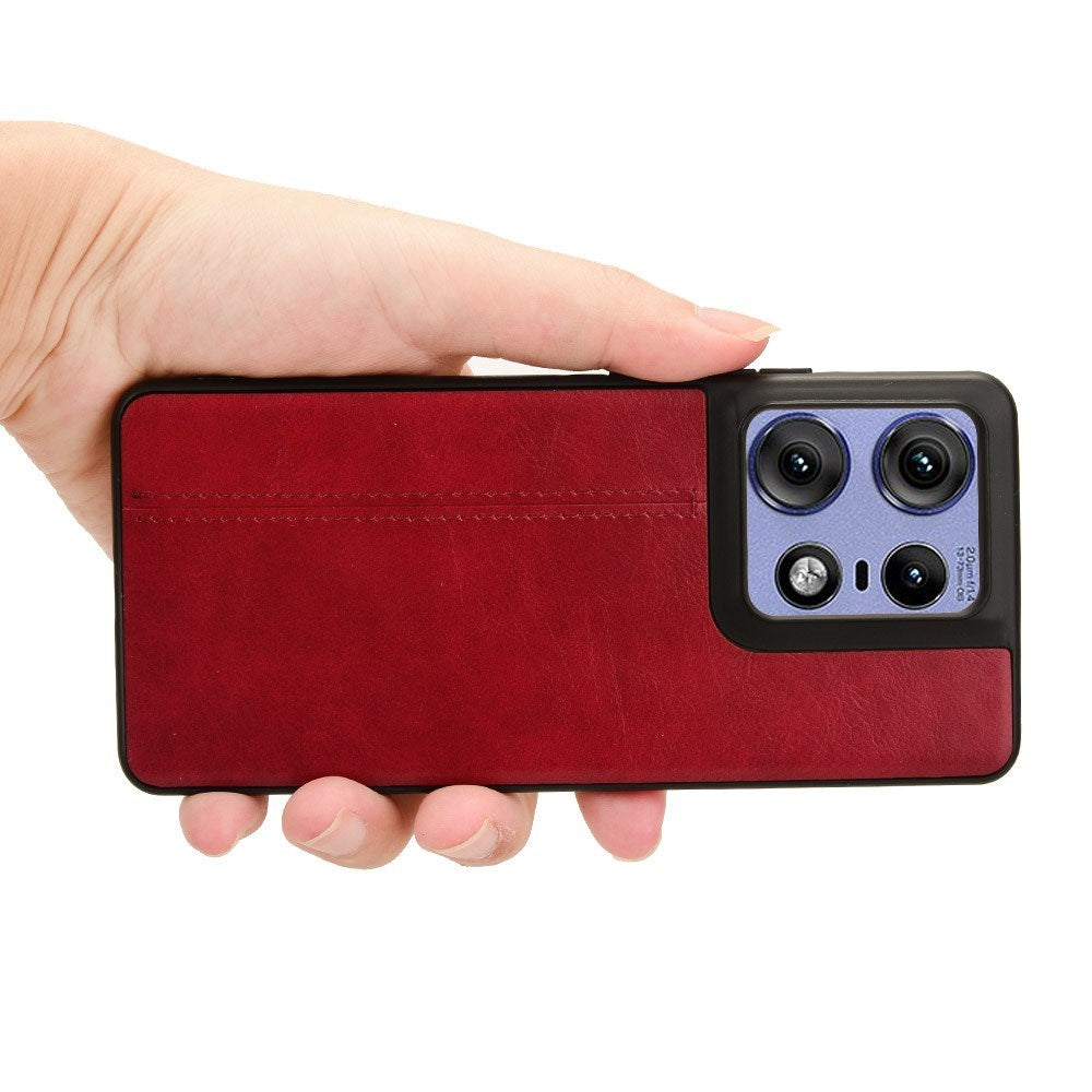 EIDERWOOD Motorola Edge 50 Pro Læderbelagt Plastik Mobil Cover - Rød