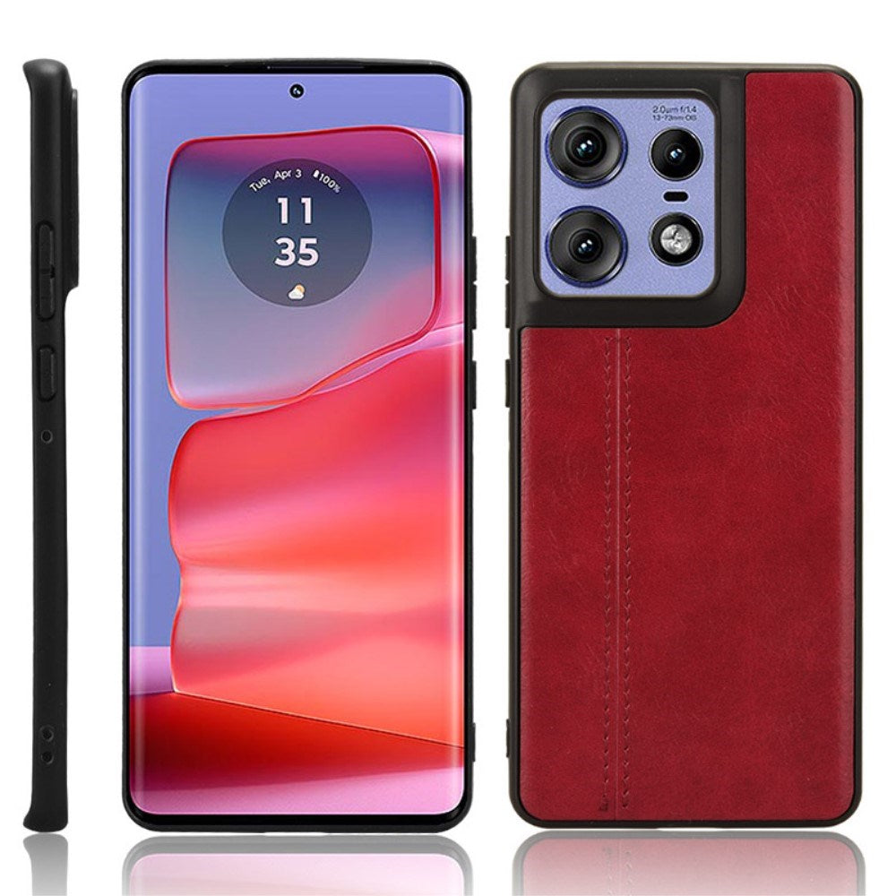 EIDERWOOD Motorola Edge 50 Pro Læderbelagt Plastik Mobil Cover - Rød