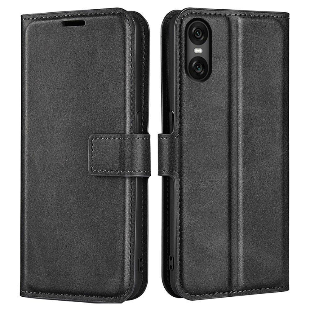 EIDERWOOD Sony Xperia 10 VI Kunstlæder Mobil Cover m. Ståfunktion & Kortholder - Sort