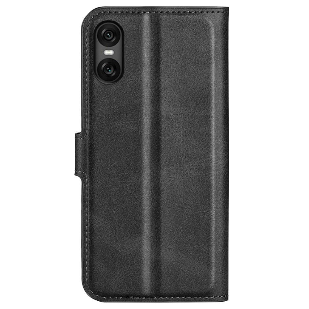 EIDERWOOD Sony Xperia 10 VI Kunstlæder Mobil Cover m. Ståfunktion & Kortholder - Sort
