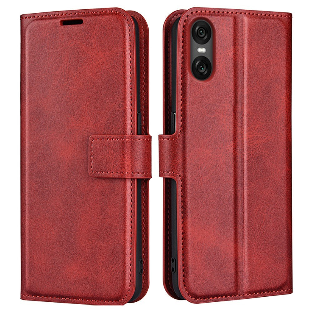 EIDERWOOD Sony Xperia 10 VI Kunstlæder Mobil Cover m. Ståfunktion & Kortholder - Rød