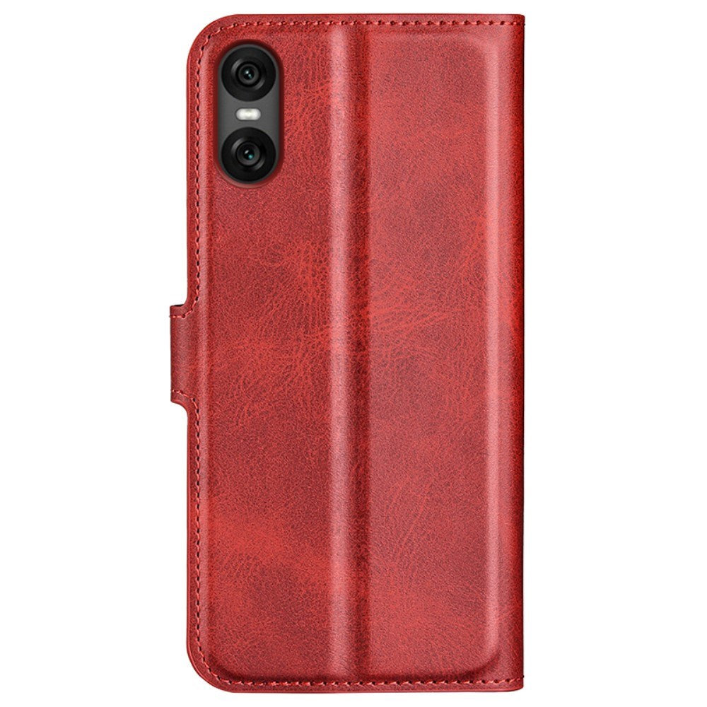 EIDERWOOD Sony Xperia 10 VI Kunstlæder Mobil Cover m. Ståfunktion & Kortholder - Rød