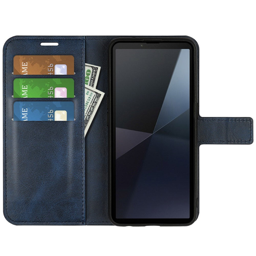 EIDERWOOD Sony Xperia 10 VI Kunstlæder Mobil Cover m. Ståfunktion & Kortholder - Blå