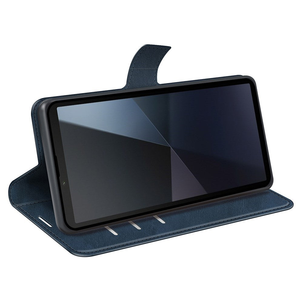 EIDERWOOD Sony Xperia 10 VI Kunstlæder Mobil Cover m. Ståfunktion & Kortholder - Blå