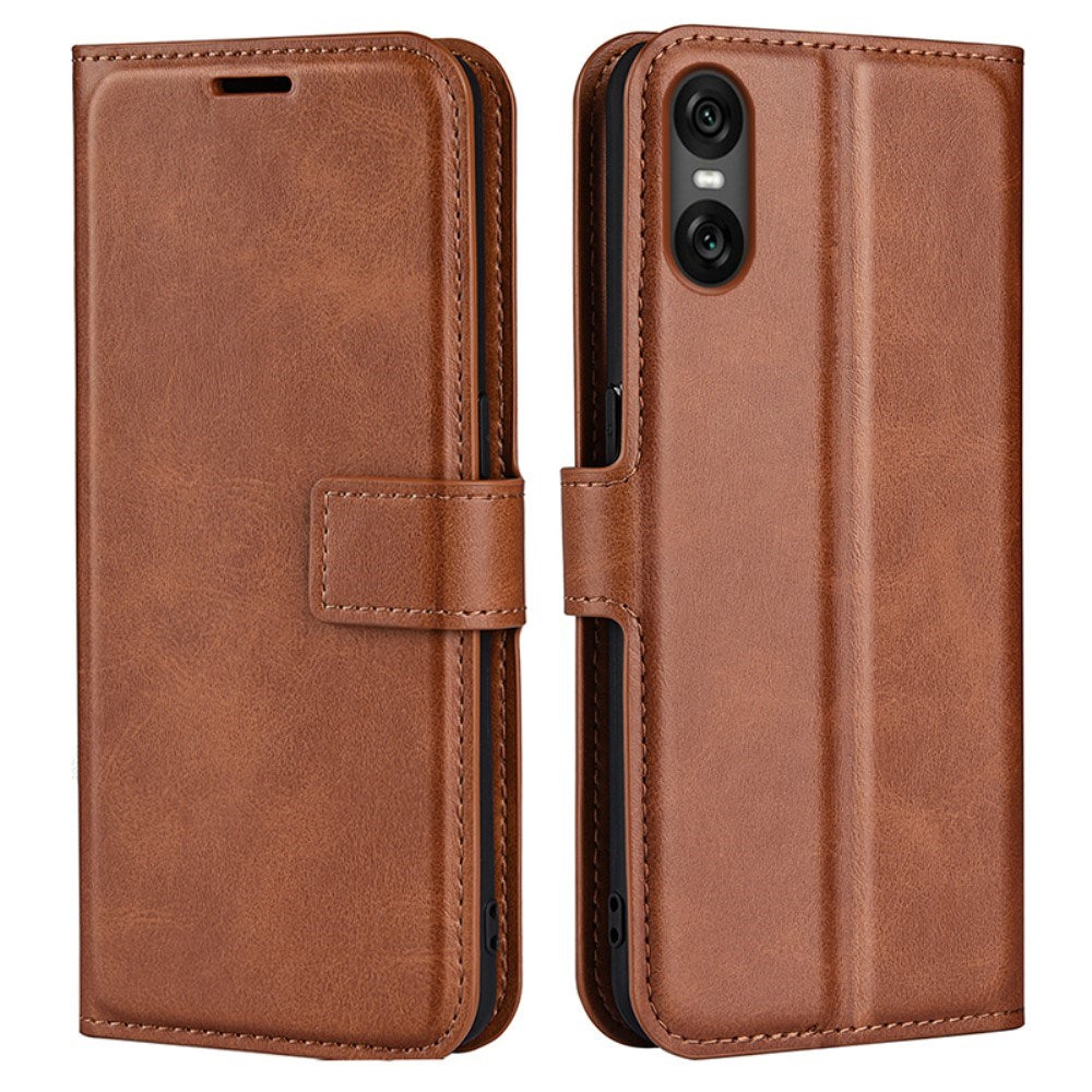 EIDERWOOD Sony Xperia 10 VI Kunstlæder Mobil Cover m. Ståfunktion & Kortholder - Lysebrun