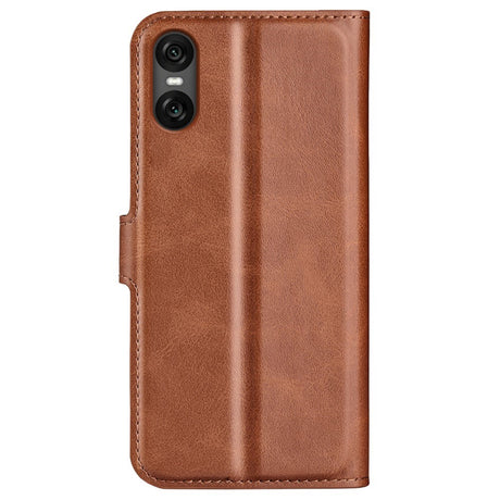 EIDERWOOD Sony Xperia 10 VI Kunstlæder Mobil Cover m. Ståfunktion & Kortholder - Lysebrun